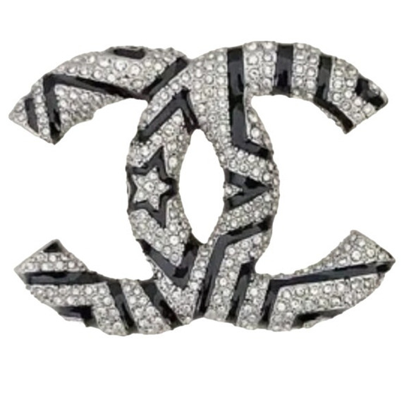 Chanel Interlocking CC Platinum Star CZ Brooch Autumn/Pre-Fall 2023 (CCXX047) - Picture 1 of 5